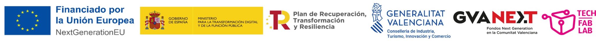 Financiado por la Unión Europea NextGenerationEU, Gobierno de España, Plan de Recuperación, Generalitat Valenciana GVA NEXT y Tech Fab Lab